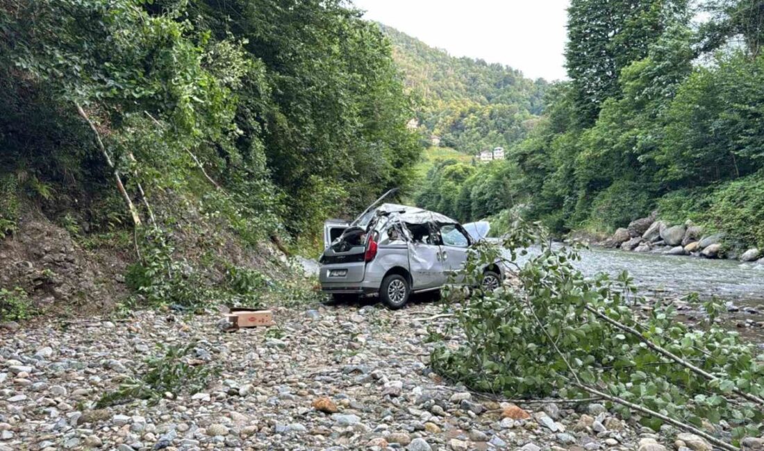 Rize'nin Pazar ilçesinde H. A.'nın kullandığı hafif ticari araç, direksiyon