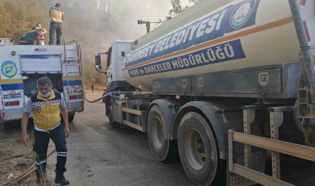 Şahinbey Belediyesi, Hatay'daki orman yangınına hızla müdahale ederek bölgeye ekip