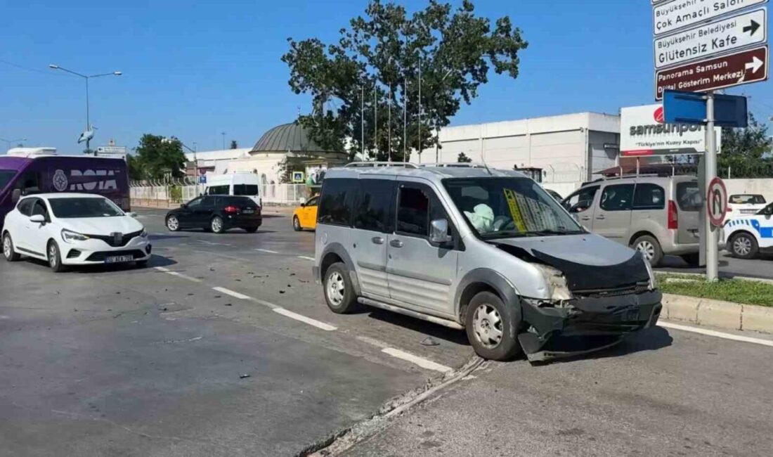 Samsun'da meydana gelen kazada Hayati E. kontrolündeki hafif ticari araç,