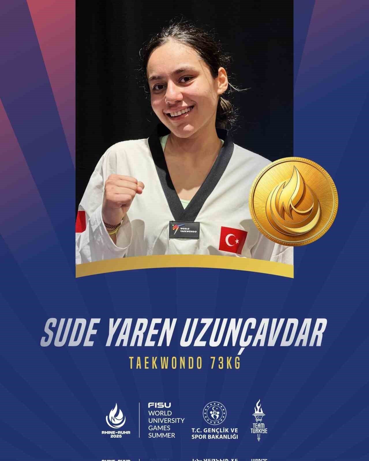 Milli taekwondocu Sude Yaren Uzunçavdar, 2025 FISU Dünya Üniversite Yaz