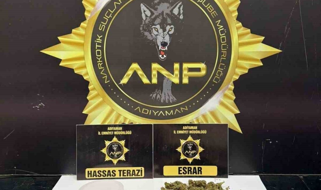 Adıyaman'da Narkotik Suçlarla Mücadele Şube Müdürlüğü ekipleri, şüpheli bir aracı