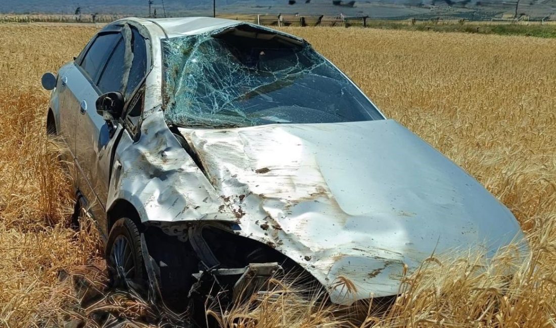Afyonkarahisar'ın Şuhut ilçesinde O.B. yönetimindeki otomobil kontrolden çıkarak tarım arazisine