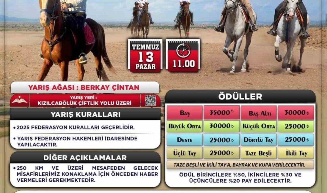 Tavas Belediyesi, Kızılcabölük'te yapılacak Rahvan At Yarışları için hazırlıklarını tamamladı.
