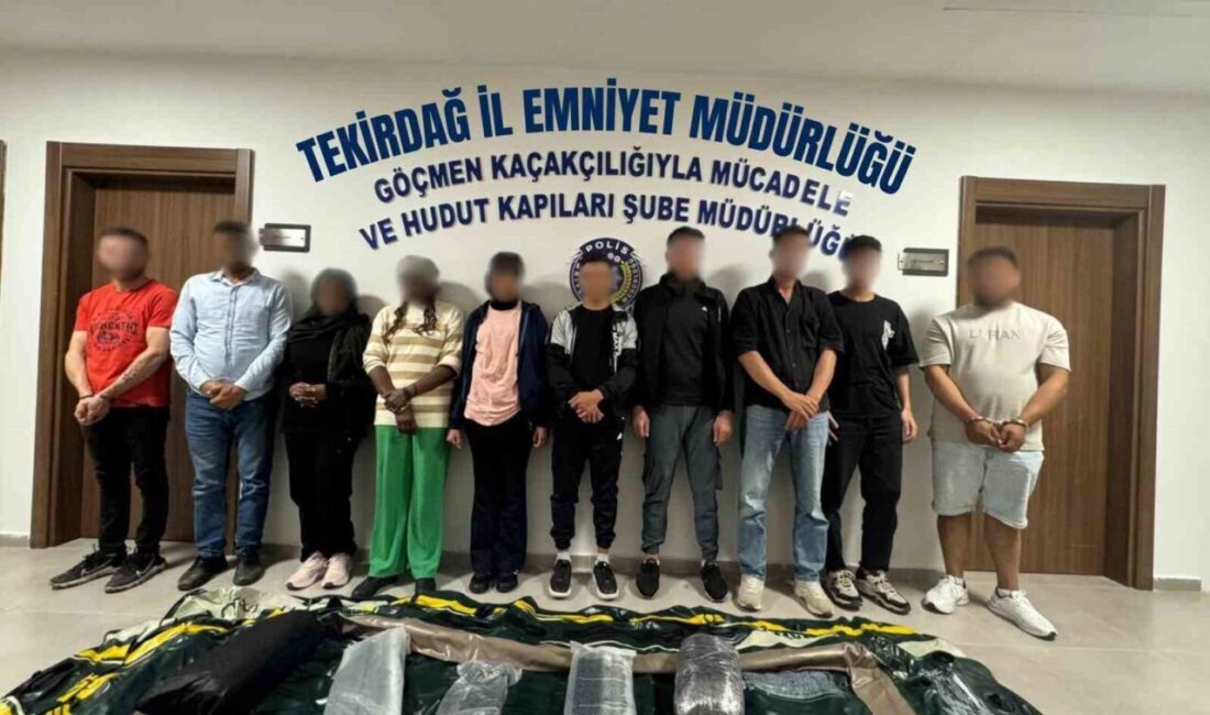 Tekirdağ'ın Ergene ilçesinde düzenlenen operasyonda 8 düzensiz göçmen yakalandı, E.K.