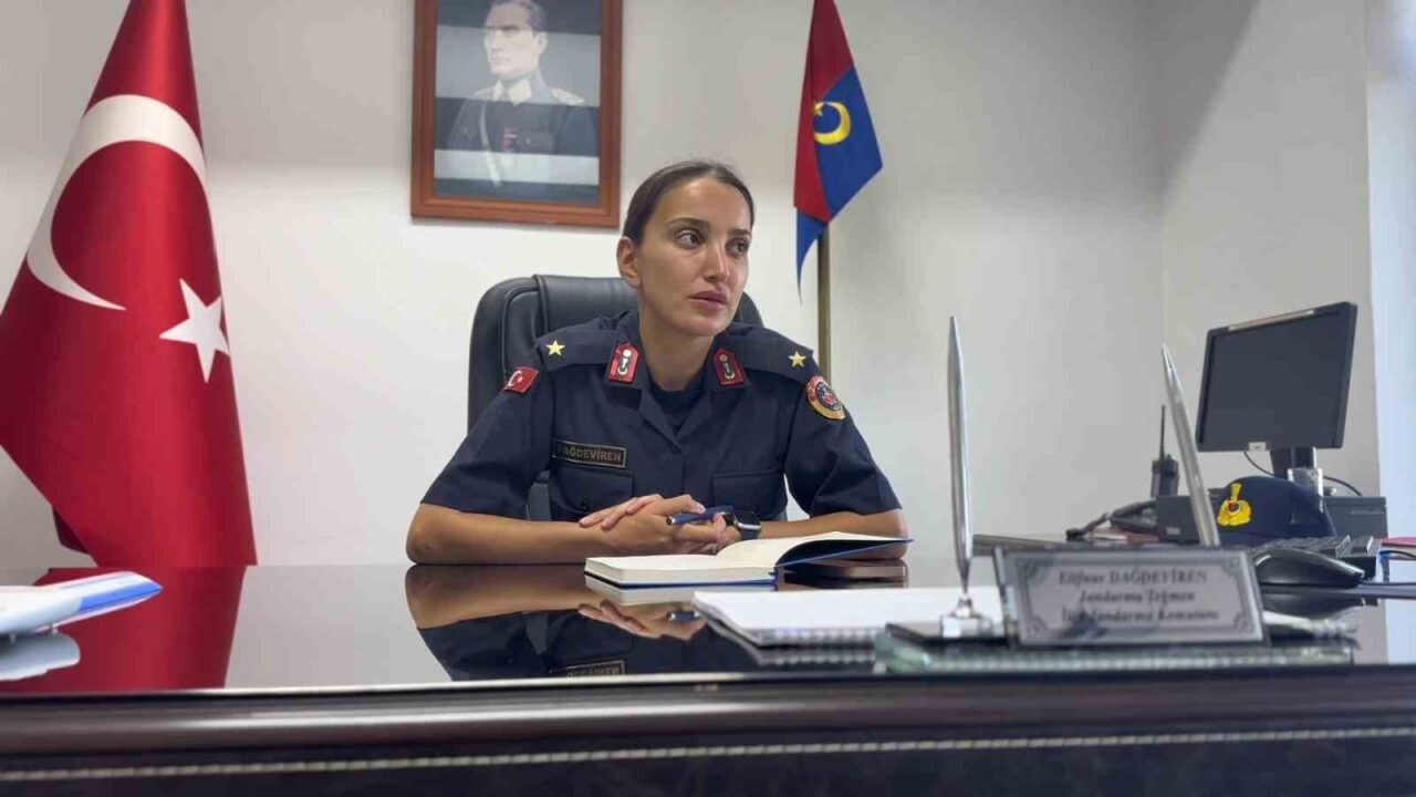 Tekirdağ’ın ilk kadın ilçe jandarma komutanı Jandarma Teğmen Elifnur Dağdeviren,