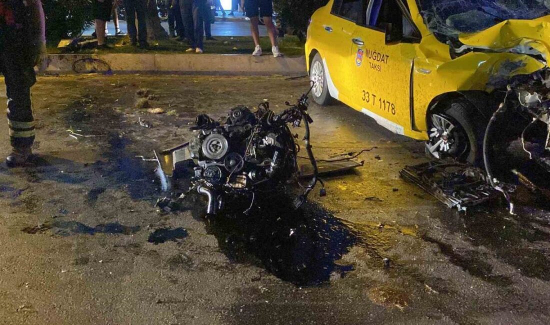 Mersin'in Yenişehir ilçesinde, K.T. yönetimindeki ticari taksi direksiyon hakimiyetini kaybederek