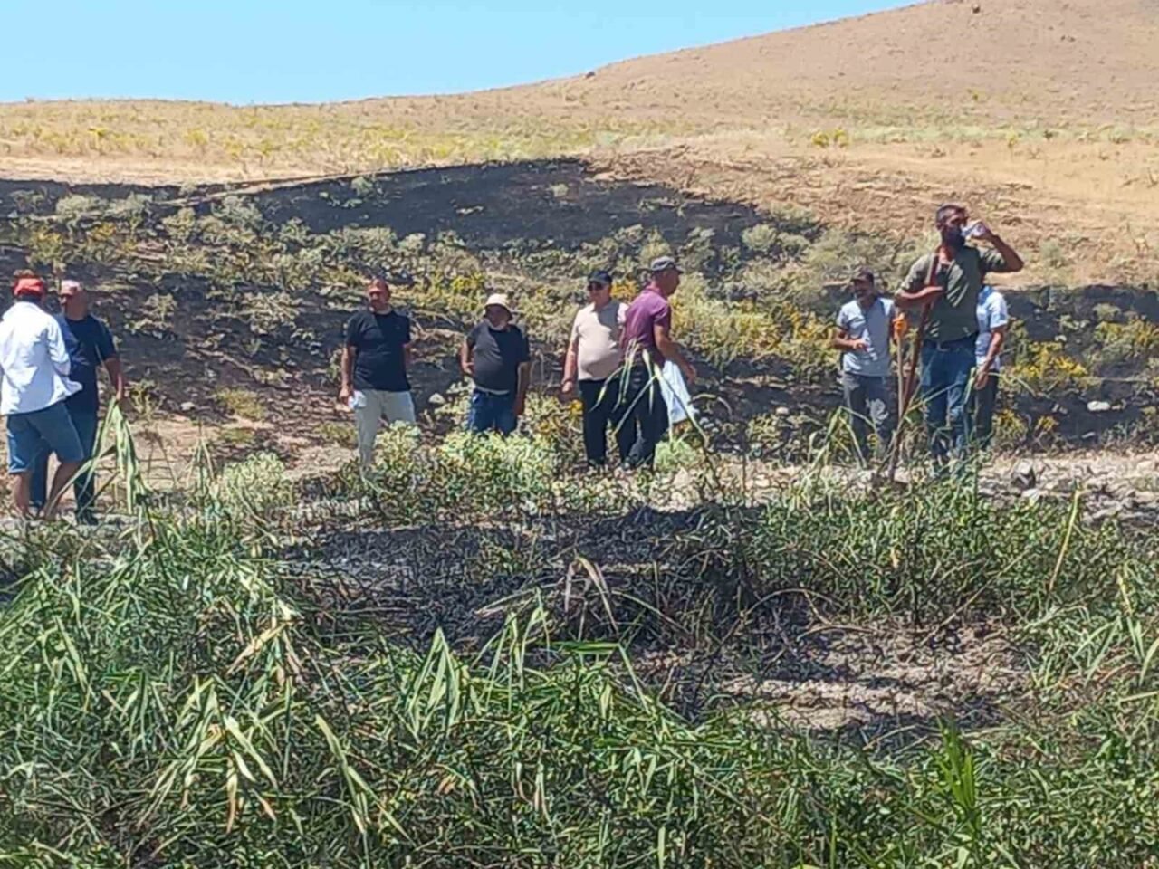 Tunceli'nin Pertek ilçesindeki Geçityaka Köyü'nde çıkan yangın, köylülerin ilk müdahalesinin