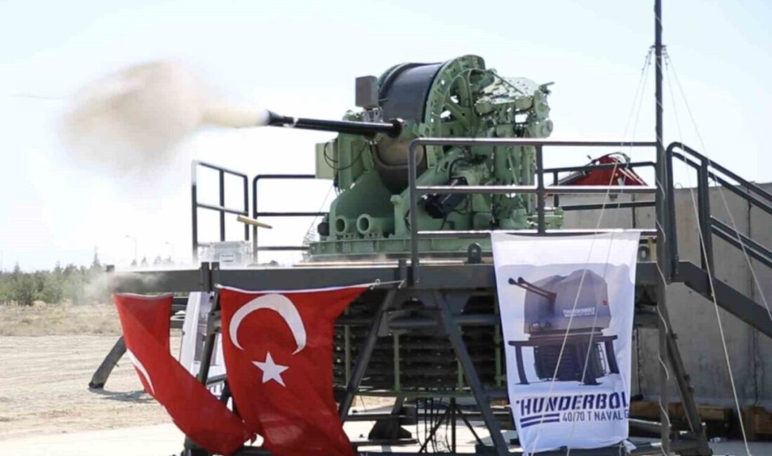Yerli üretimle geliştirilen Thunderbolt 40/70 T deniz topu, Konya'daki testleri