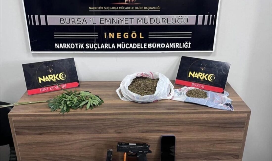 Bursa'nın İnegöl ilçesinde Narkotik Büro Amirliği, bir evde uyuşturucu satışı