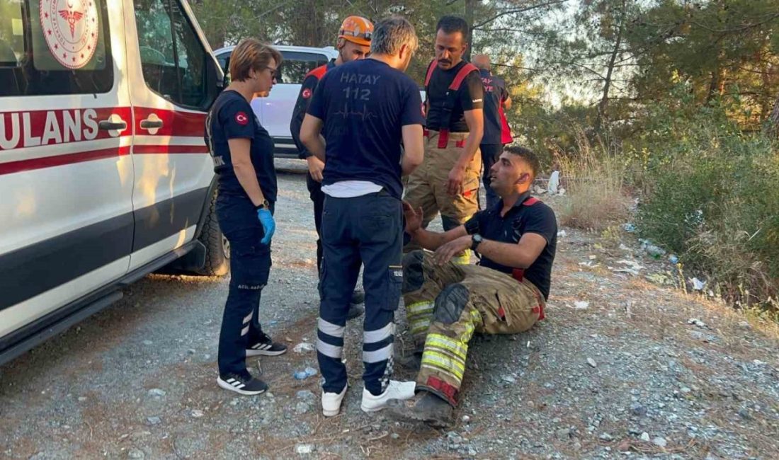 Hatay'daki orman yangınında itfaiye personeli, parmağında yaralanmasına rağmen sağlık ekiplerinin