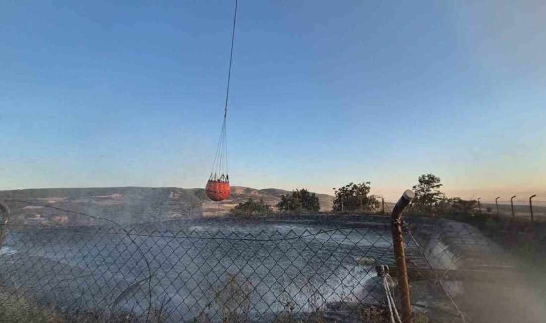 Tekirdağ'ın Şarköy ilçesinde iki farklı noktada çıkan orman yangınlarına, helikopterler