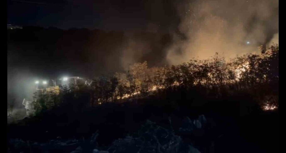 Balıkesir'de şehir çöplüğünde çıkan yangının yüksek gerilim hattından kaynaklandığı düşünülüyor.