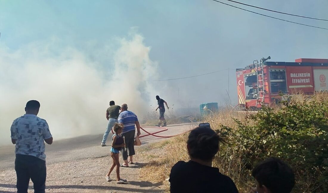 Balıkesir'in Bandırma ilçesinde NATO Dolum Tesisi yakınlarında çıkan yangın, itfaiye