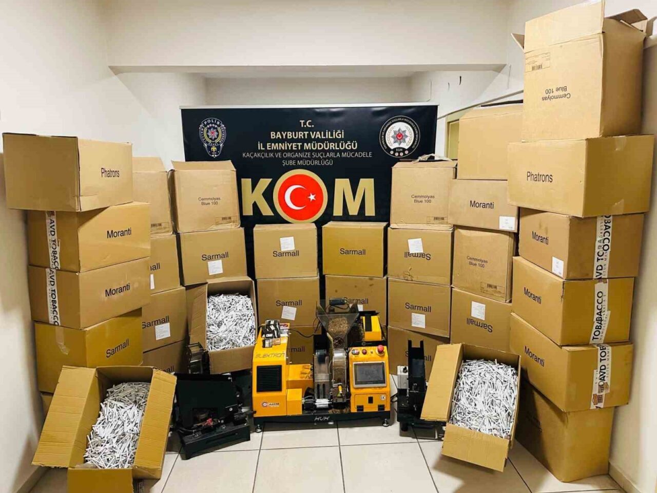 Bayburt'ta tütün kaçakçılığına karşı düzenlenen operasyonda 47 bin 500 boş