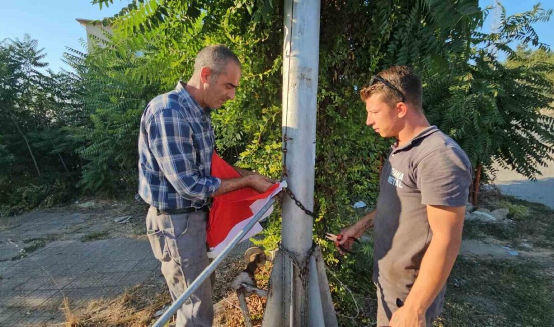 Edirne'de Mikail Koç, Kıyık semtindeki boş bayrak direğine Türk bayrağı