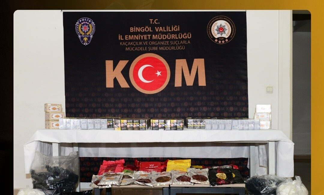 Bingöl’de gerçekleştirilen polis operasyonunda, 1.420 paket gümrük kaçağı sigara, 24.5