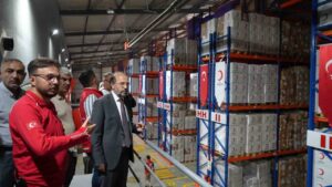 Erzurum Bölge Afet ve Lojistik Merkezi, Gazze ve Filistin'e gönderilmek