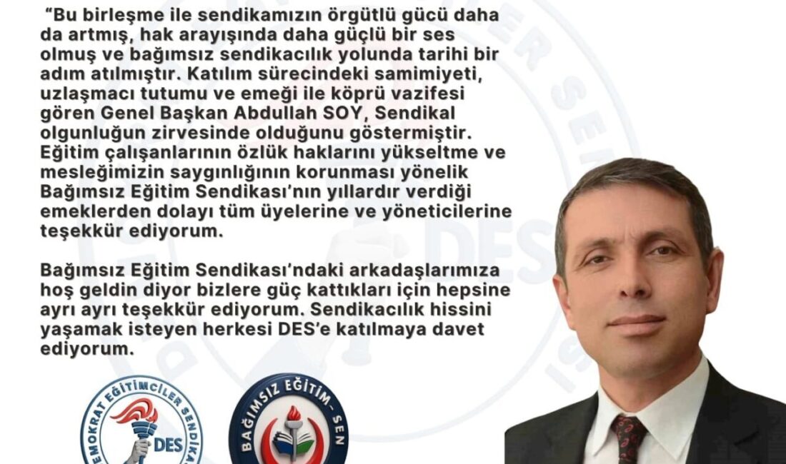 Bağımsız Eğitim-Sen, genel kurul kararıyla Demokrat Eğitimciler Sendikası'na katıldı. Genel