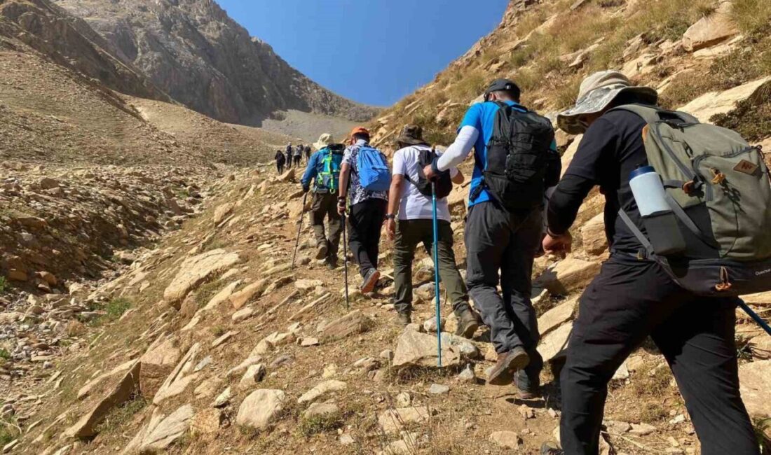 Gevaş-Bahçesaray arasında düzenlenen 20 kilometrelik doğa yürüyüşüne yaklaşık 20 doğasever