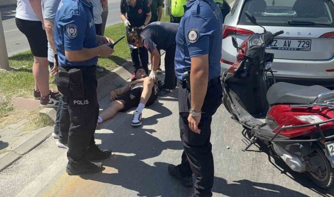 Edirne'de, yayaya yol vermek için duran otomobile çarpan motosiklet sürücüsü