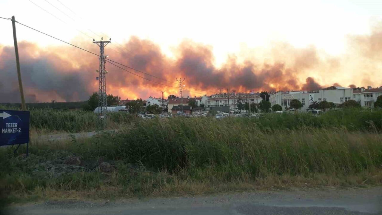 Edirne’nin Enez ilçesi Büyükevren köyü yakınındaki tarlada çıkan yangın, rüzgarın