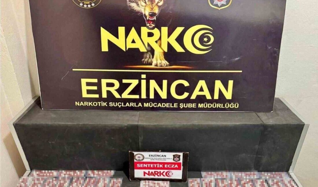 Erzincan'da gerçekleştirilen uyuşturucu operasyonunda 643 sentetik ecza maddesi ele geçirildi.