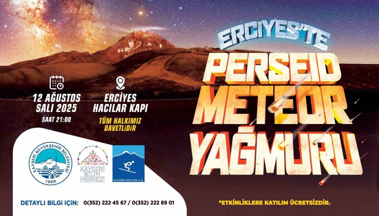 Kayseri Büyükşehir Belediyesi, 12 Ağustos Salı günü Erciyes'te Perseid Meteor