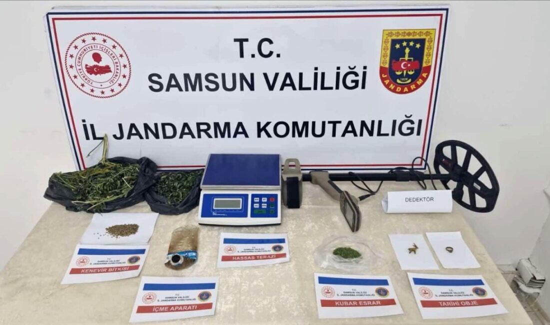 Samsun’un İlkadım ilçesinde jandarma, 31 yaşındaki C.K.'nın evinde uyuşturucu madde