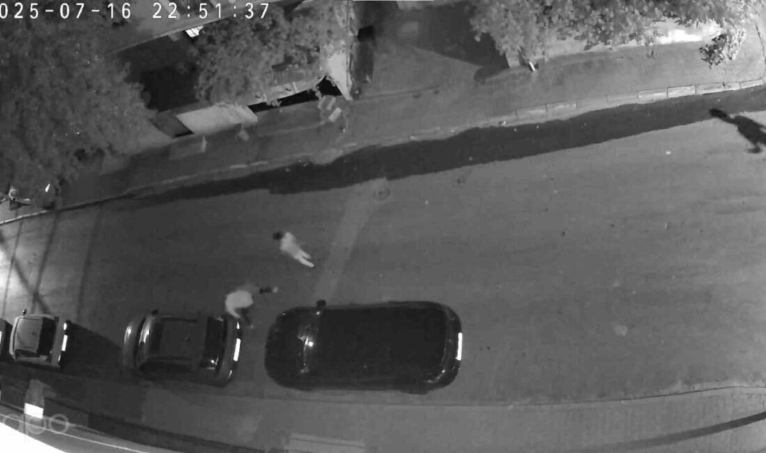 Sancaktepe’de Hakan Gülyiyen’in park halindeki otomobiline yumruk atan bir kişi