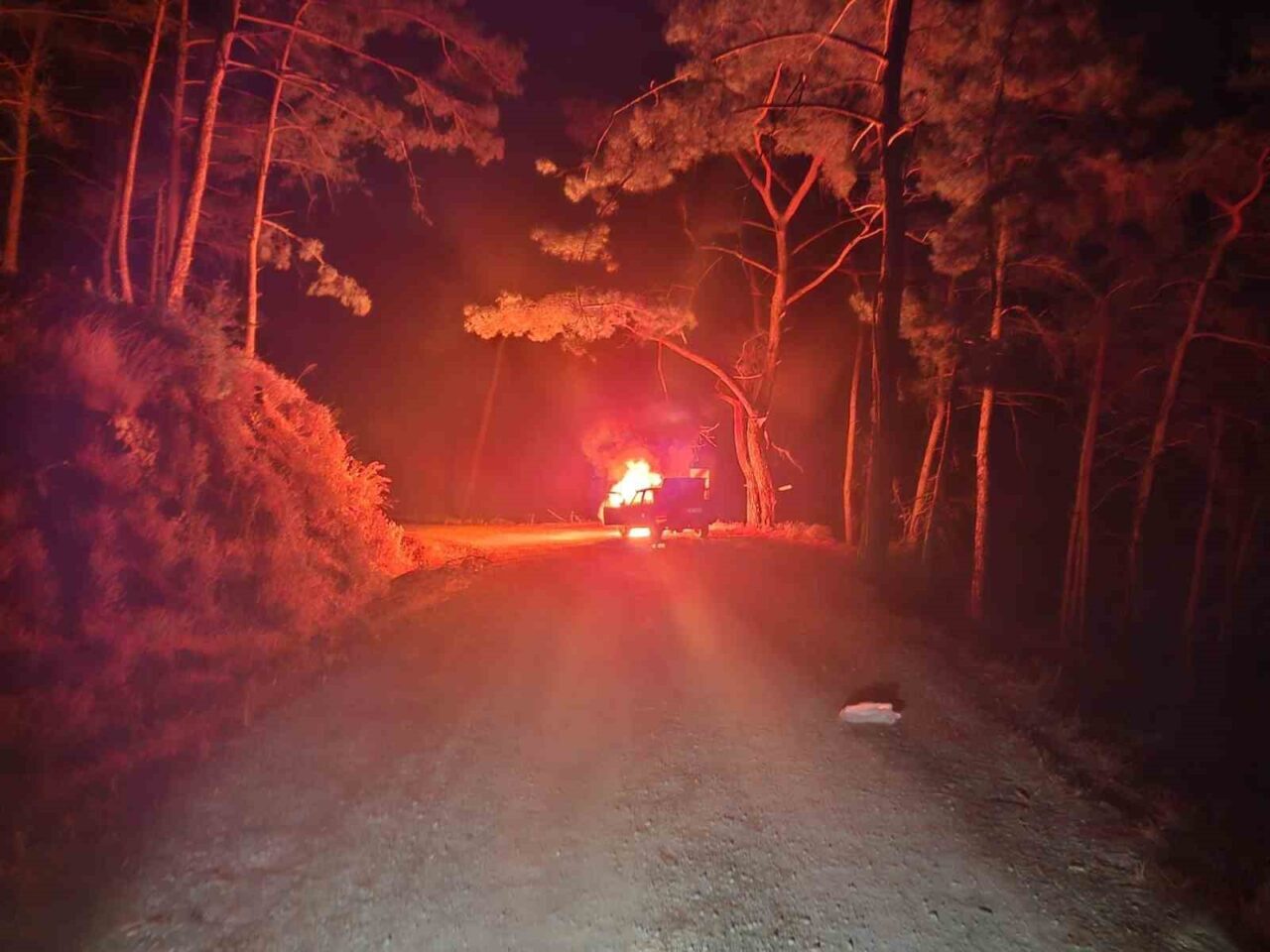 Muğla'nın Marmaris ilçesinde, Osmaniye Mahallesi'nde bir araç yangını meydana geldi.