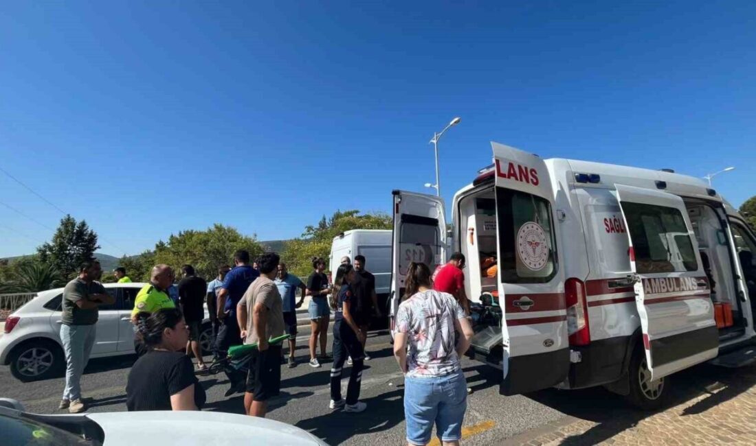 Muğla'nın Menteşe ilçesinde, Abdi İpekçi Caddesi'nde seyir eden bir minibüs,