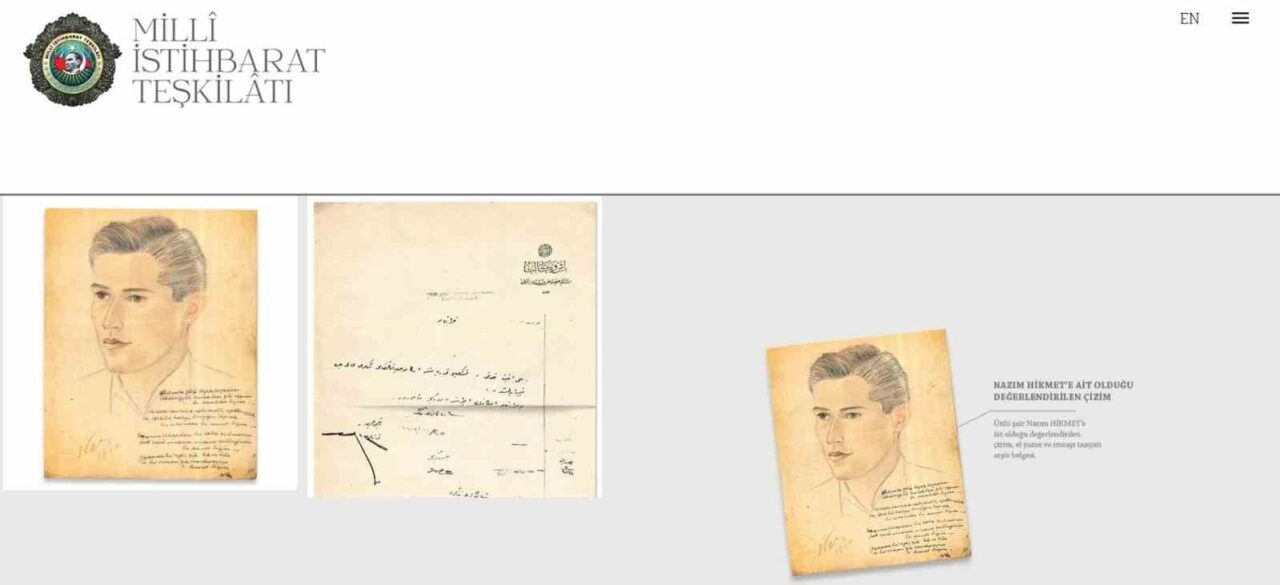 Millî İstihbarat Teşkilâtı (MİT), ünlü şair Nazım Hikmet'e ait 1950