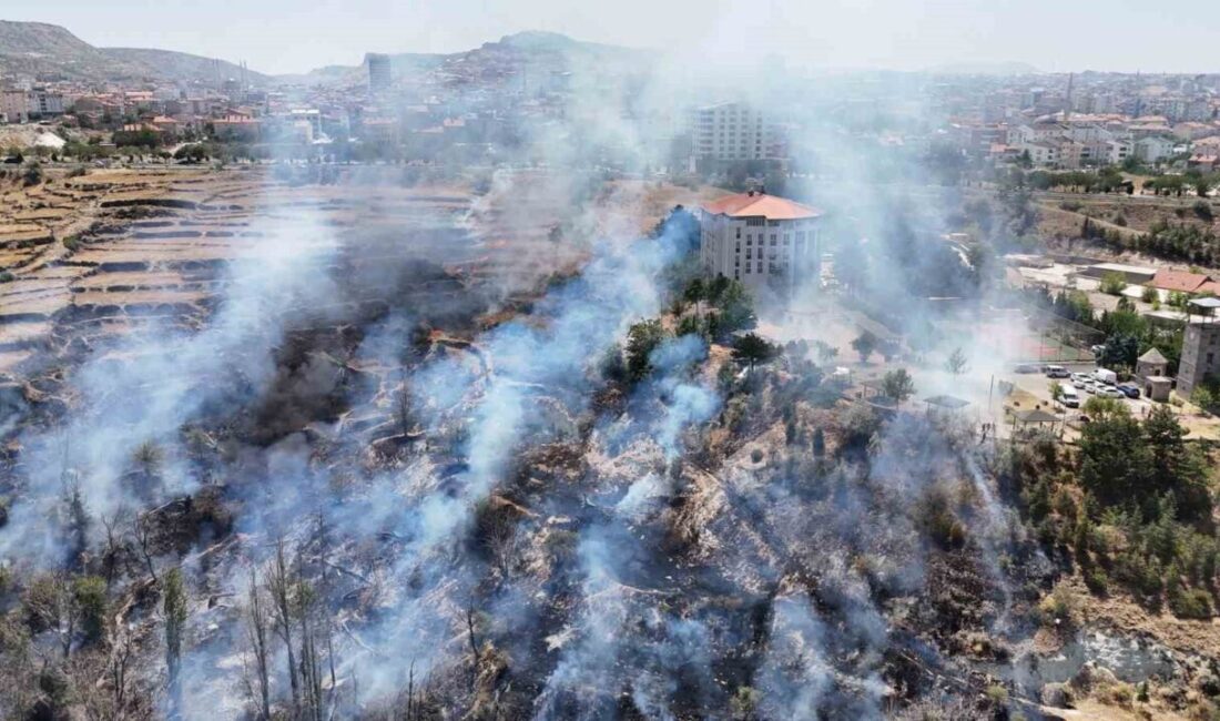 Nevşehir'in Nar Beldesi'nde 100 dönüm alanı etkileyen arazi yangını, polis