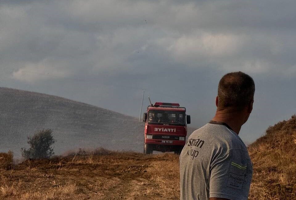 Marmara Denizi'ndeki Paşalimanı Adası'nda sabah saatlerinde çıkan yangın rüzgarın etkisiyle