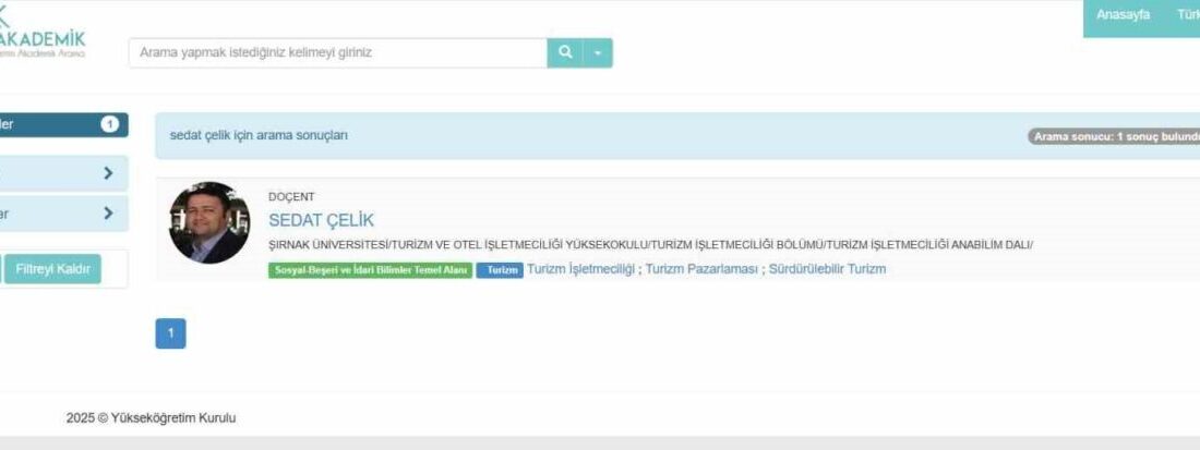 Şırnak Üniversitesi'nde Turizm ve Otelcilik Meslek Yüksek Okulu Müdürü Dr.