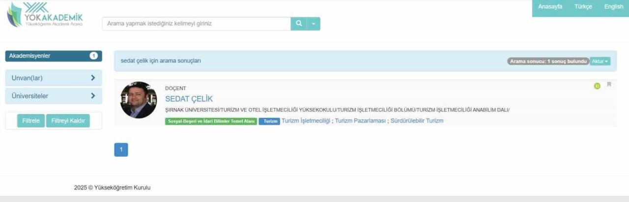 Şırnak Üniversitesi'nde Turizm ve Otelcilik Meslek Yüksek Okulu Müdürü Dr.