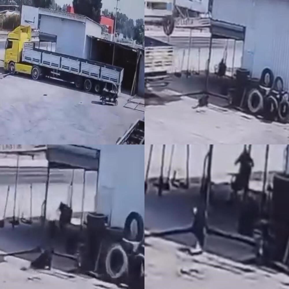 Mersin'de, Emir Kılınç (16) tırın altında işlem yaparken, sürücü Umut