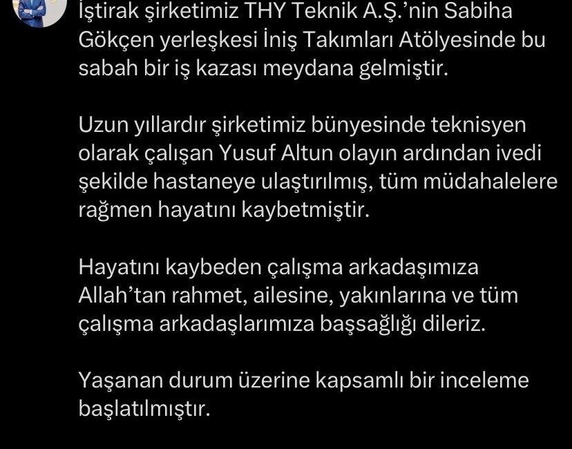 Türk Hava Yolları İletişim Başkanı Yahya Üstün, Sabiha Gökçen Yerleşkesi'nde