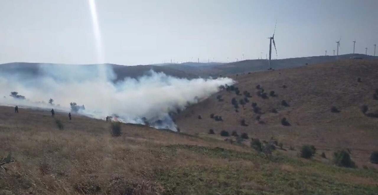 Tokat'ın Çayören köyü yakınlarında çıkan örtü yangını, vatandaşlar ve itfaiye