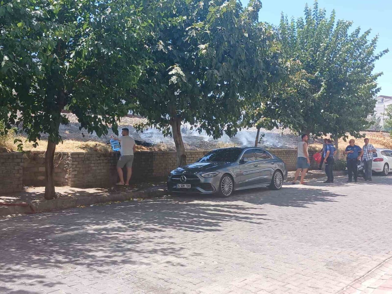 Aydın'ın Efeler ilçesinde, tren yolu kenarında çıkan yangın, vatandaşların ve