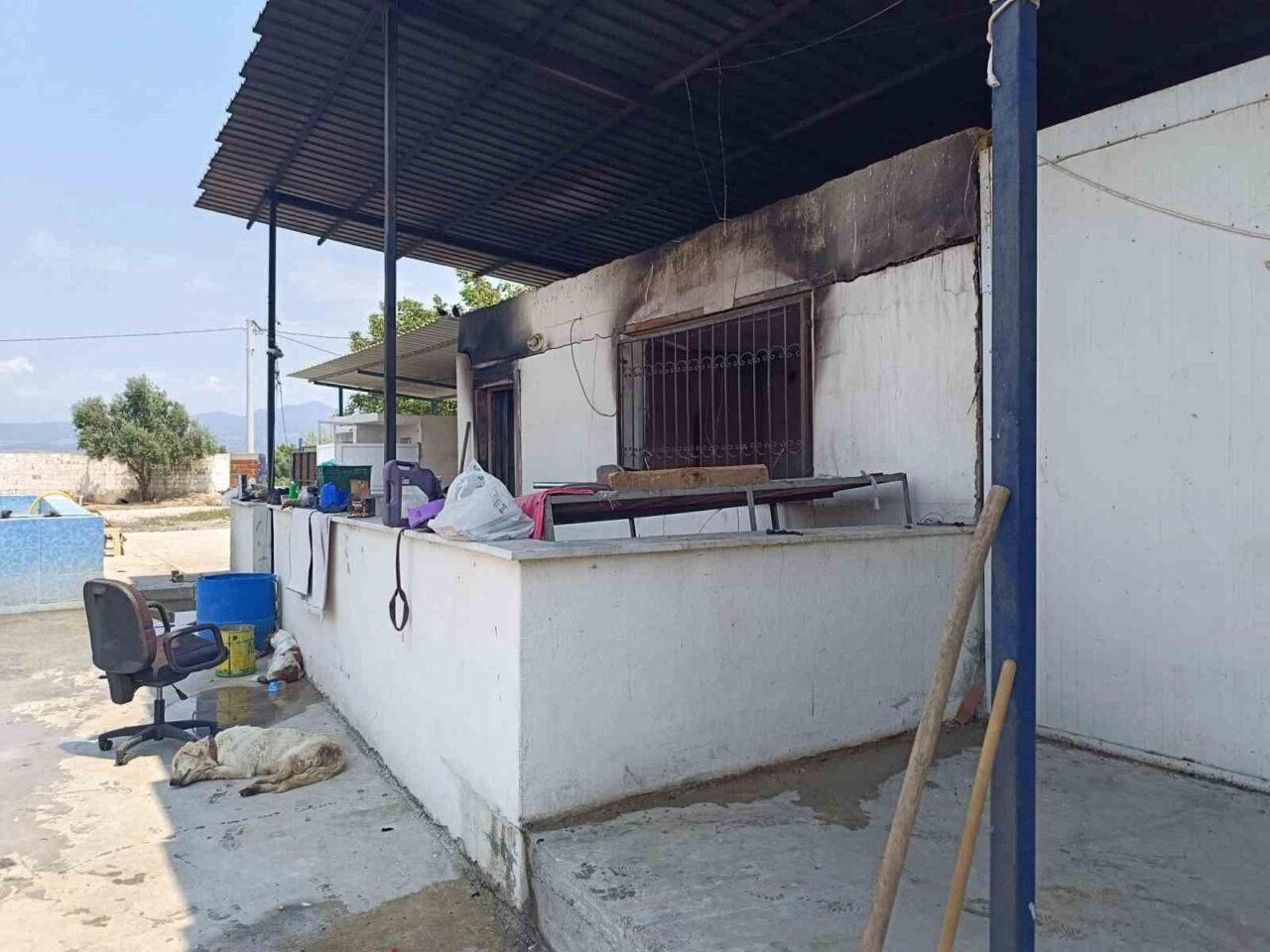 Manisa'nın Turgutlu ilçesindeki bir çiftlik evinde çıkan yangında, 40 yaşındaki
