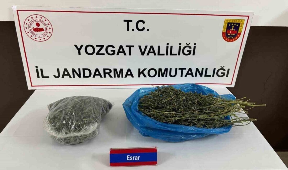Yozgat'ta, Sarıkaya ve Boğazlıyan ilçeleri arasında uyuşturucu taşıyan A.B. isimli
