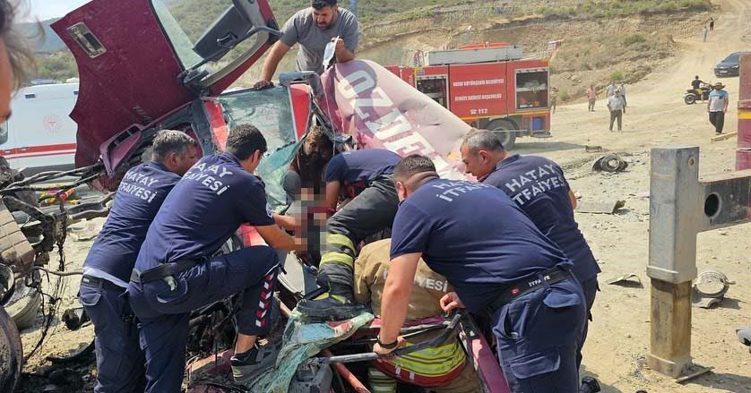 Hatay'da freni patlayan vincin uçuruma düşmesi sonucu ağır yaralanan 24