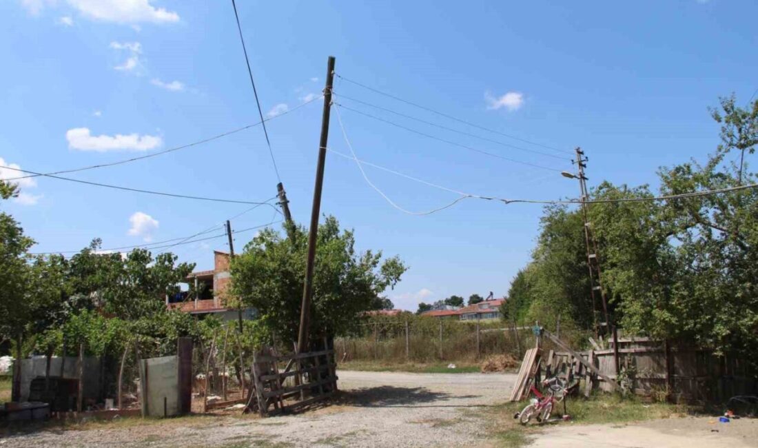 Samsun'un Çarşamba ilçesi Beyyenice Mahallesi'nde, 10 yıldır eğik duran bir