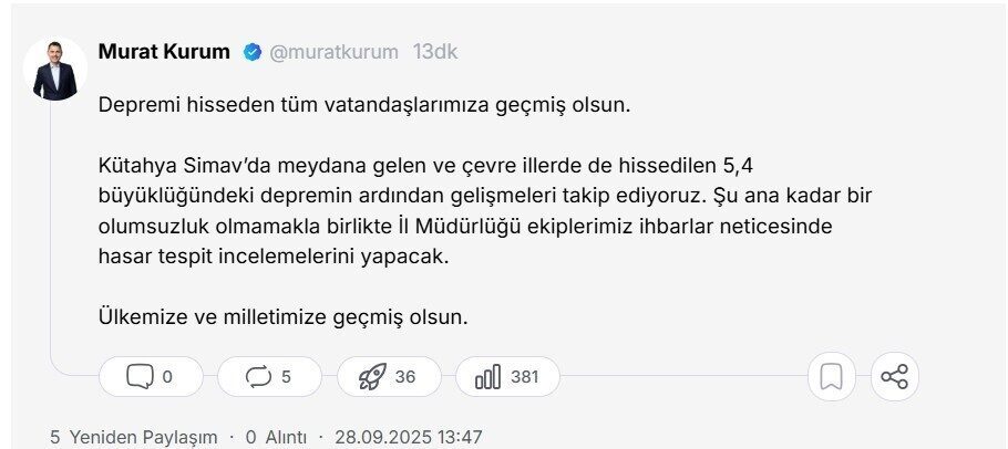 Çevre, Şehircilik ve İklim Değişikliği Bakanı Murat Kurum, Kütahya Simav'da