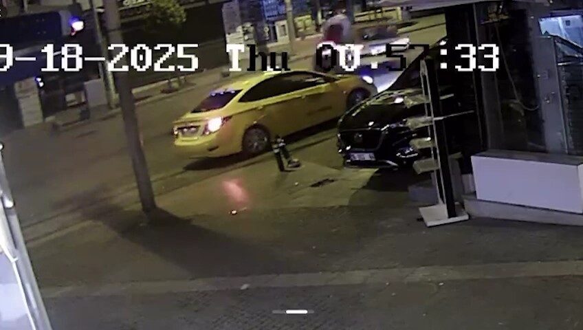 Bursa'nın Osmangazi ilçesinde drift yapan Kerim K.'nın otomobili, arkasından gelen