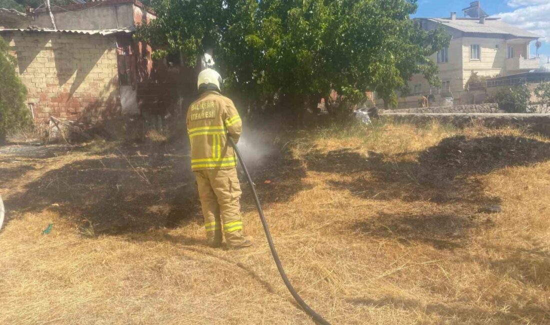 Balıkesir’in Sındırgı ilçesinde elektrik panosundan sıçrayan kıvılcımlar, Camikebir Mahallesi'nde ot