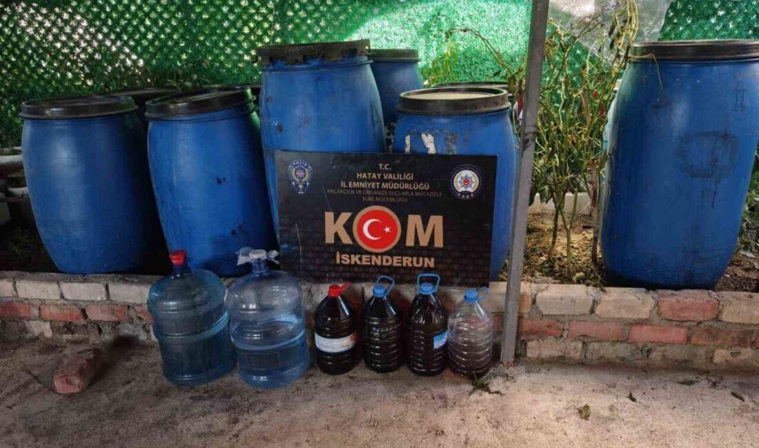 Hatay’ın Arsuz ilçesinde yapılan operasyonda, 1 adreste 1.250 litre sahte