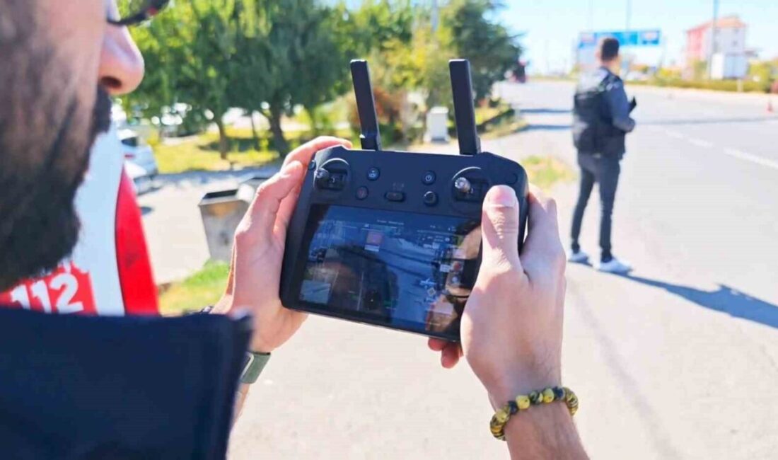 Aksaray-Konya karayolunda dron ile yapılan trafik denetiminde kırmızı ışık ihlali