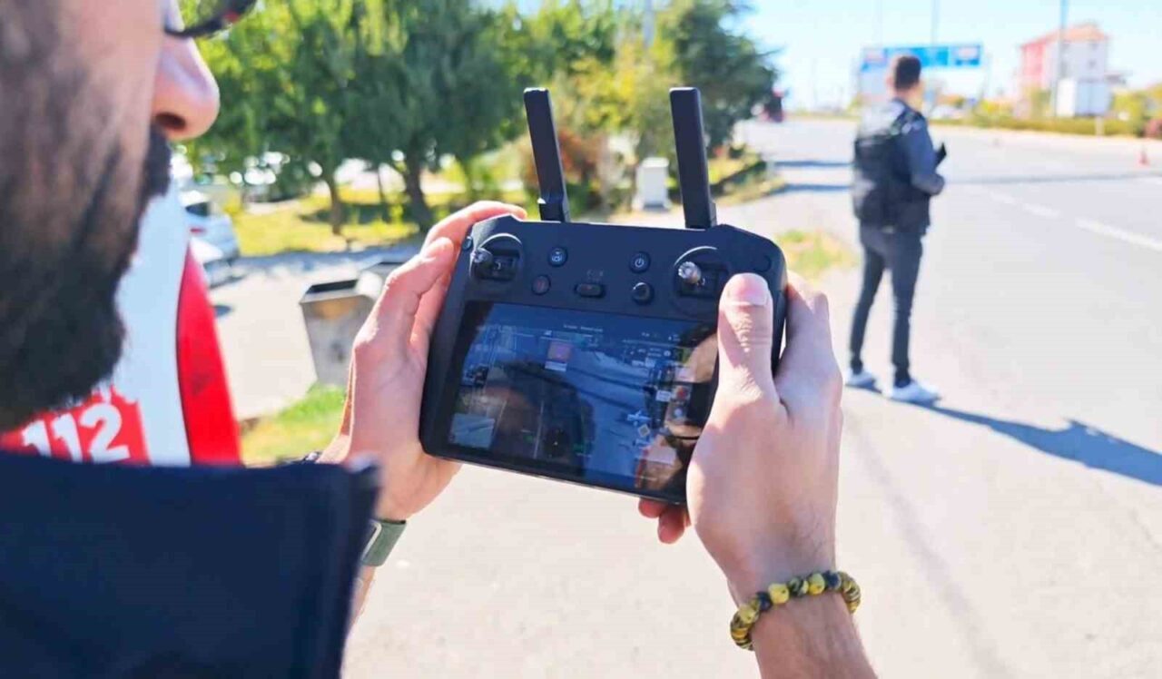Aksaray-Konya karayolunda dron ile yapılan trafik denetiminde kırmızı ışık ihlali